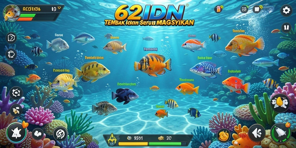 Gameplay seru 62IDN dengan aksi menembak ikan.