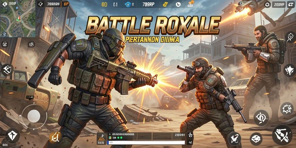 Gameplay seru dan mendebarkan dari 789RP dalam pertarungan Battle Royale.