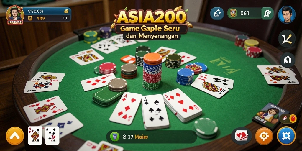 Tampilan gameplay ASIA200 yang seru dengan interaksi Gaple.
