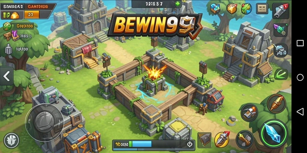 Tampilan gameplay BEWIN999 yang mendebarkan dalam genre Tower Defense.