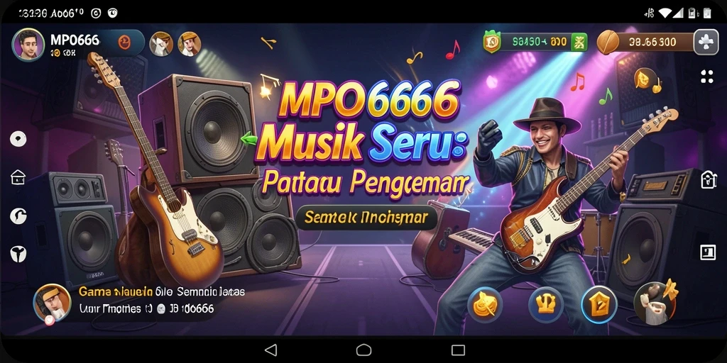 Tampilan gameplay MPO666 dengan berbagai lagu musik.