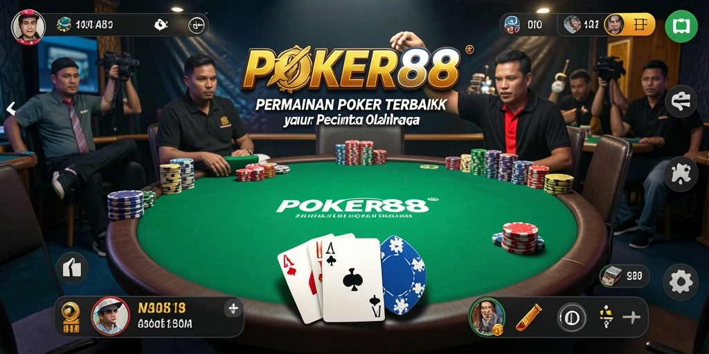 Tampilan seru gameplay POKER88 yang mendebarkan.